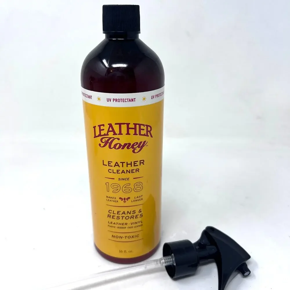Leather Honey Leather Cleaner with Spray Nozzle Lot 8oz‎ & 16oz NEW